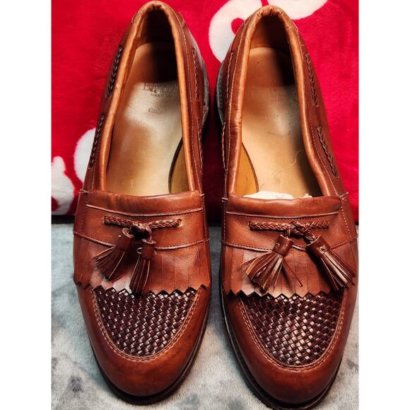 Allen Edmonds Cody Tassel Loafers Men’s 11D Brown Woven Leather Made USA...